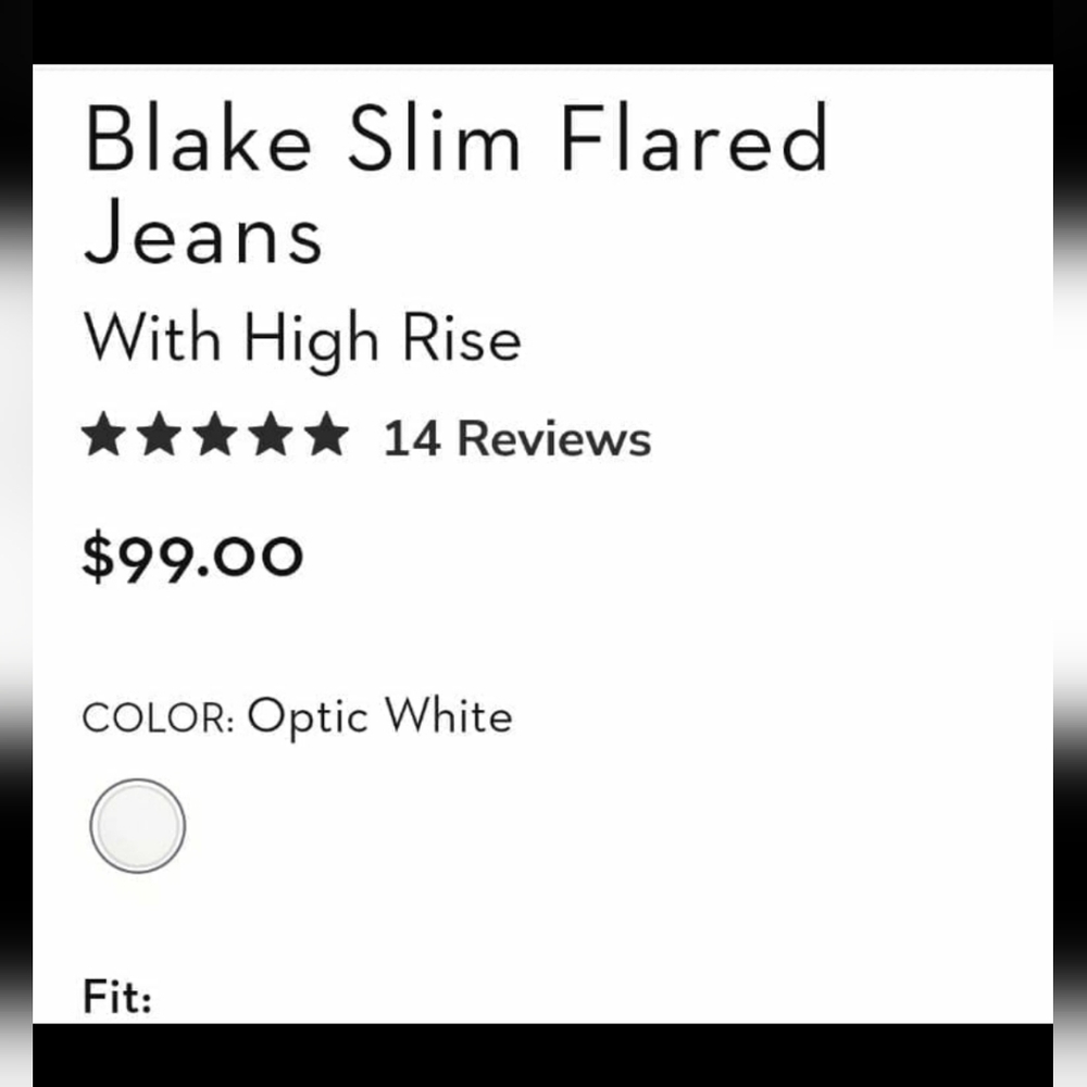 NYDJ $79 Blake Slim Flare White Jeans, 10, M, NWT, High Rise - Picture 9 of 12
